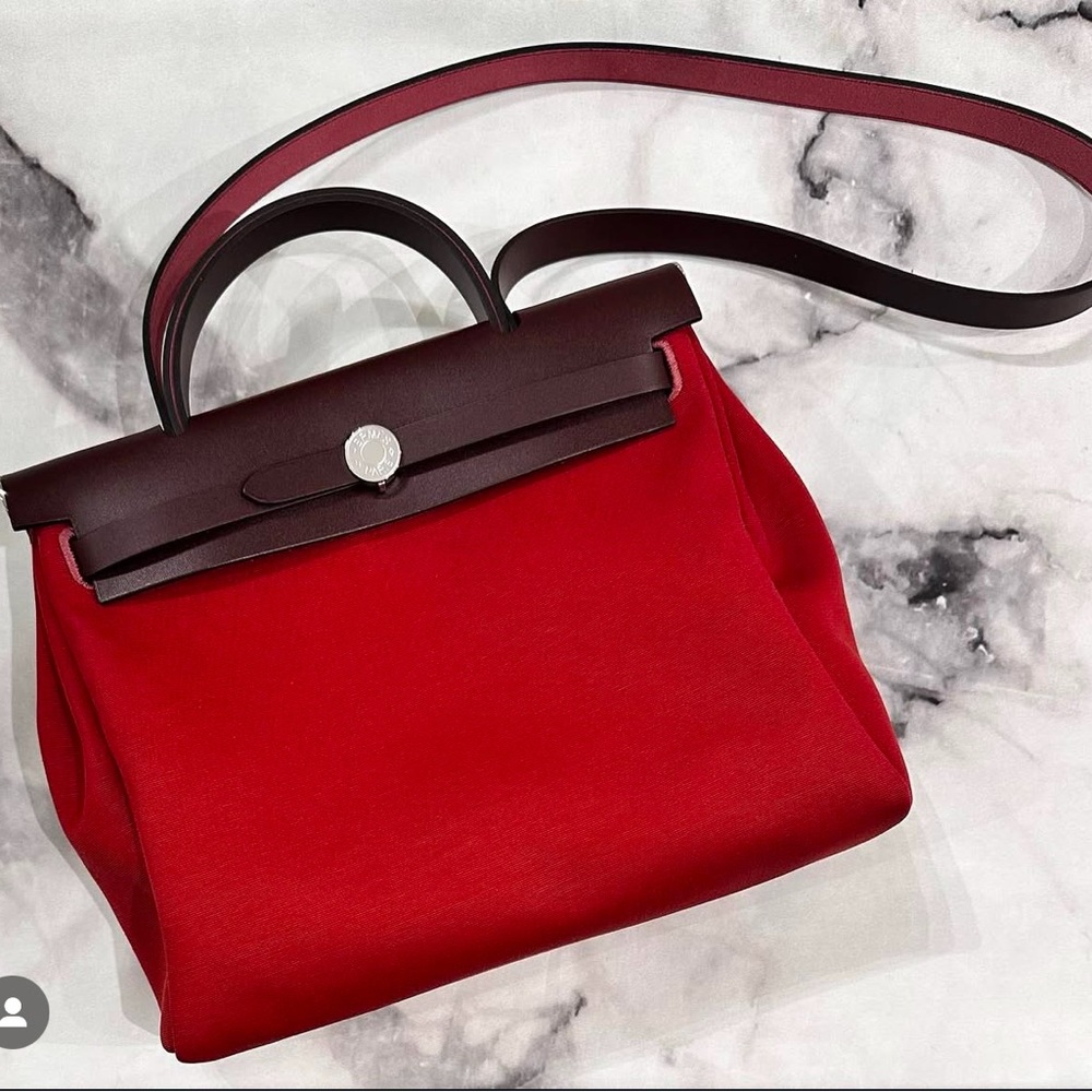 2023 Burgundy Hermes Herbag Zip 31 NWT